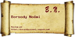 Borsody Noémi névjegykártya